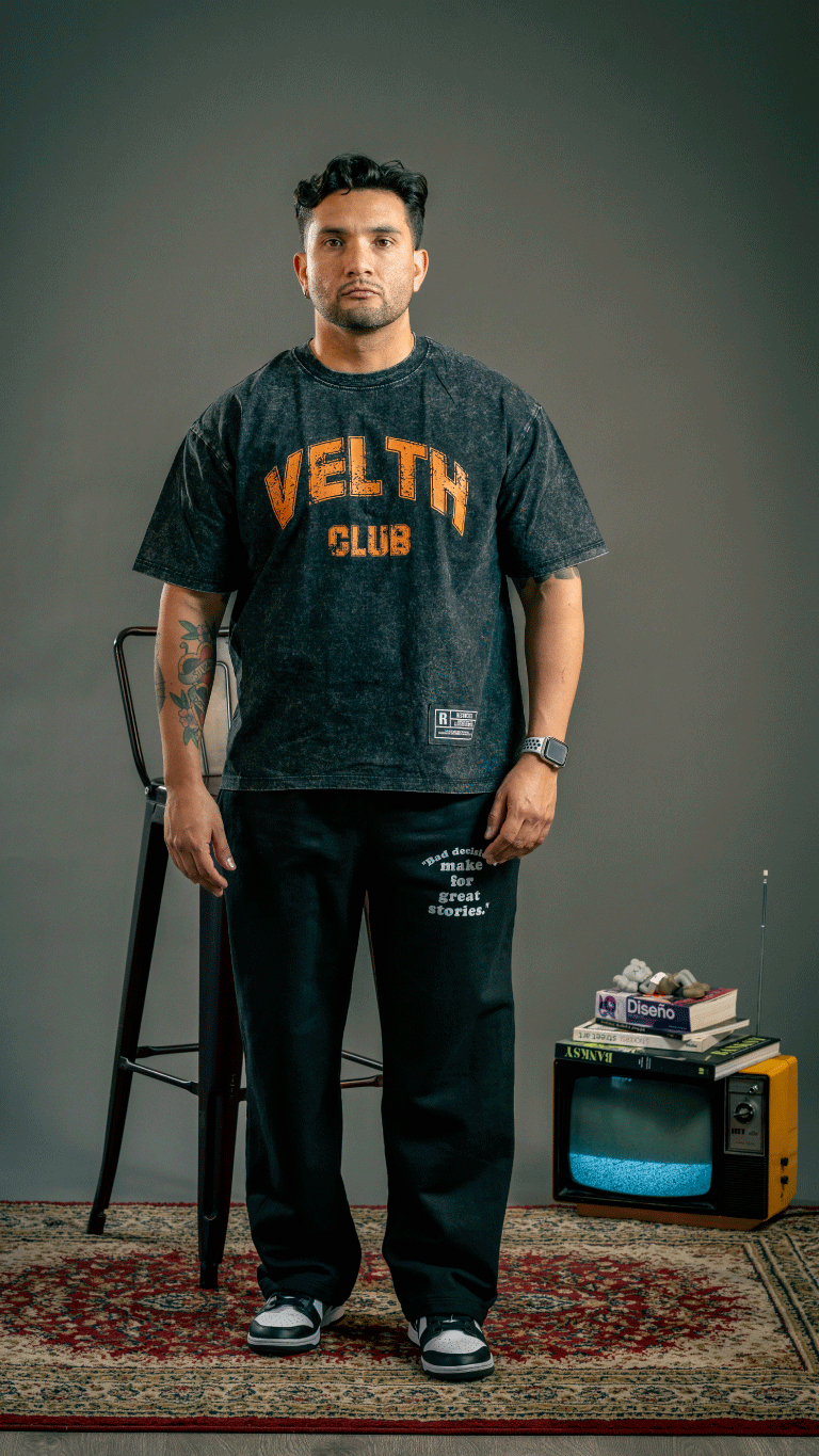 Varsity Tee / Washed Black