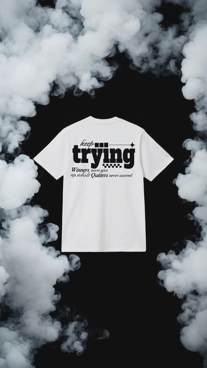 T-shirt Velth Blanca "TRYING"