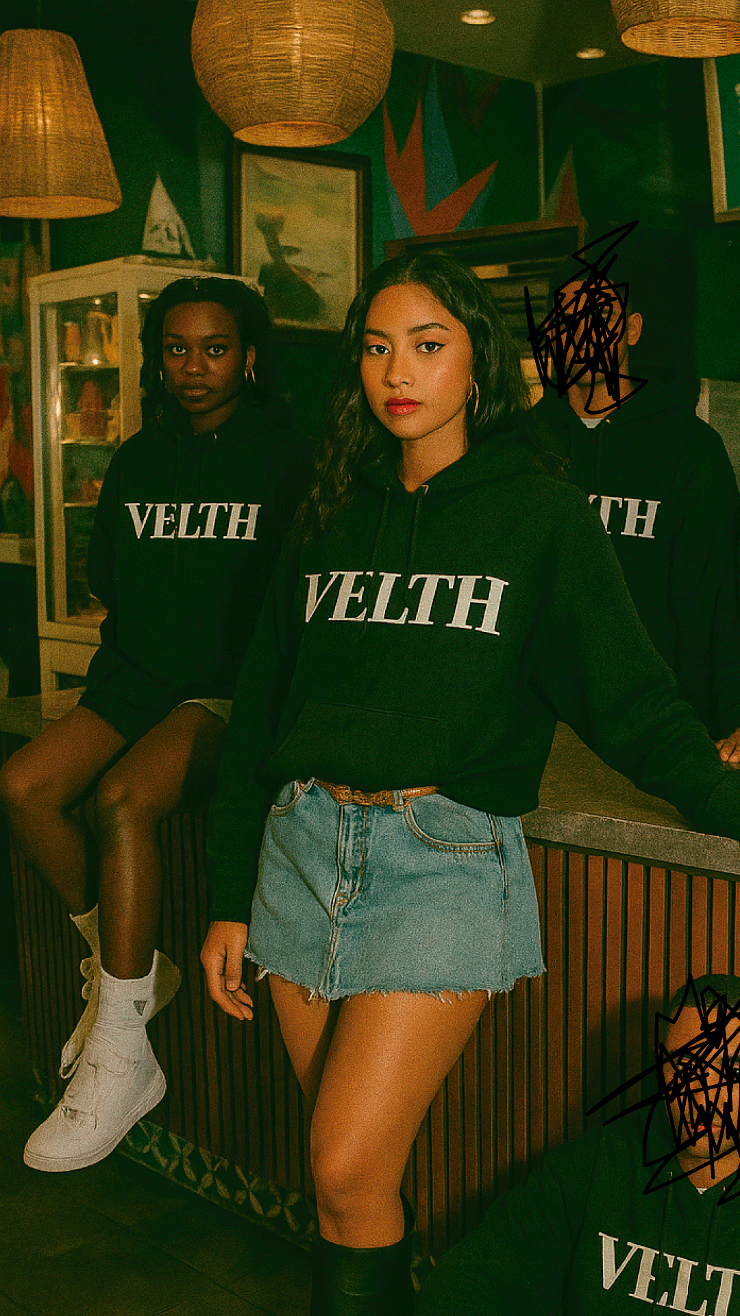 Hoodie acid wash VELTH "TRUST"