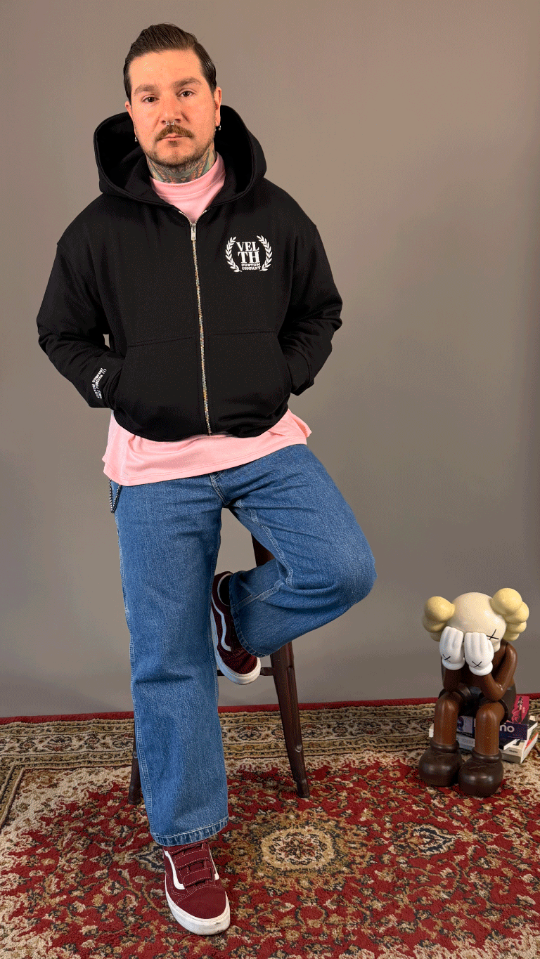 VELTH Club Zip Hoodie / Black