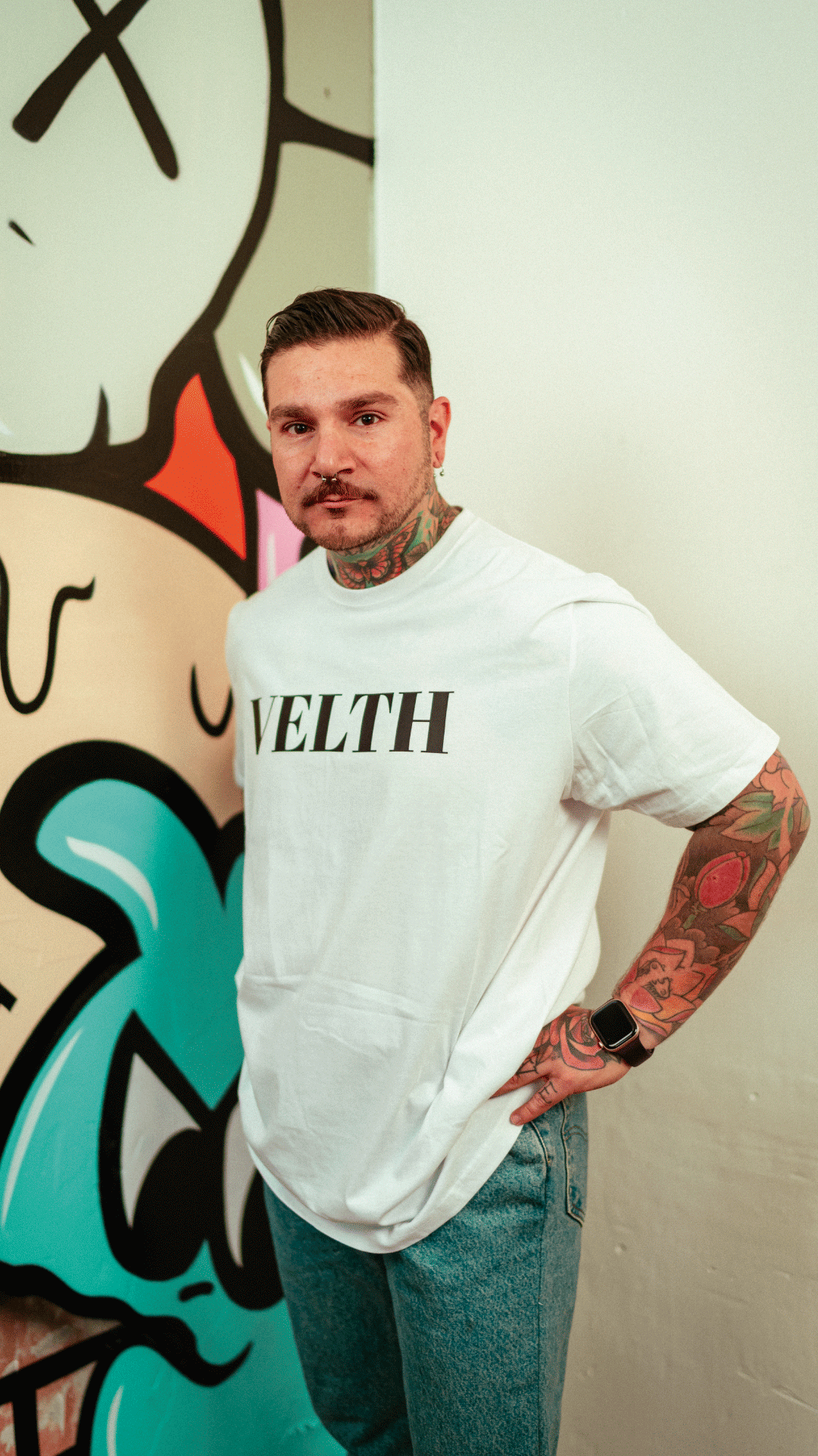 T-shirt Velth Blanca "TRYING"