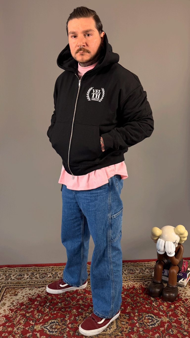 VELTH Club Zip Hoodie / Black