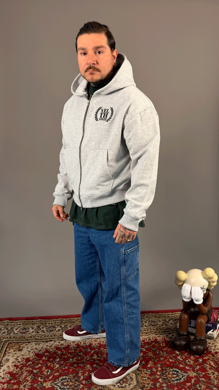VELTH Club Zip Hoodie / Grey