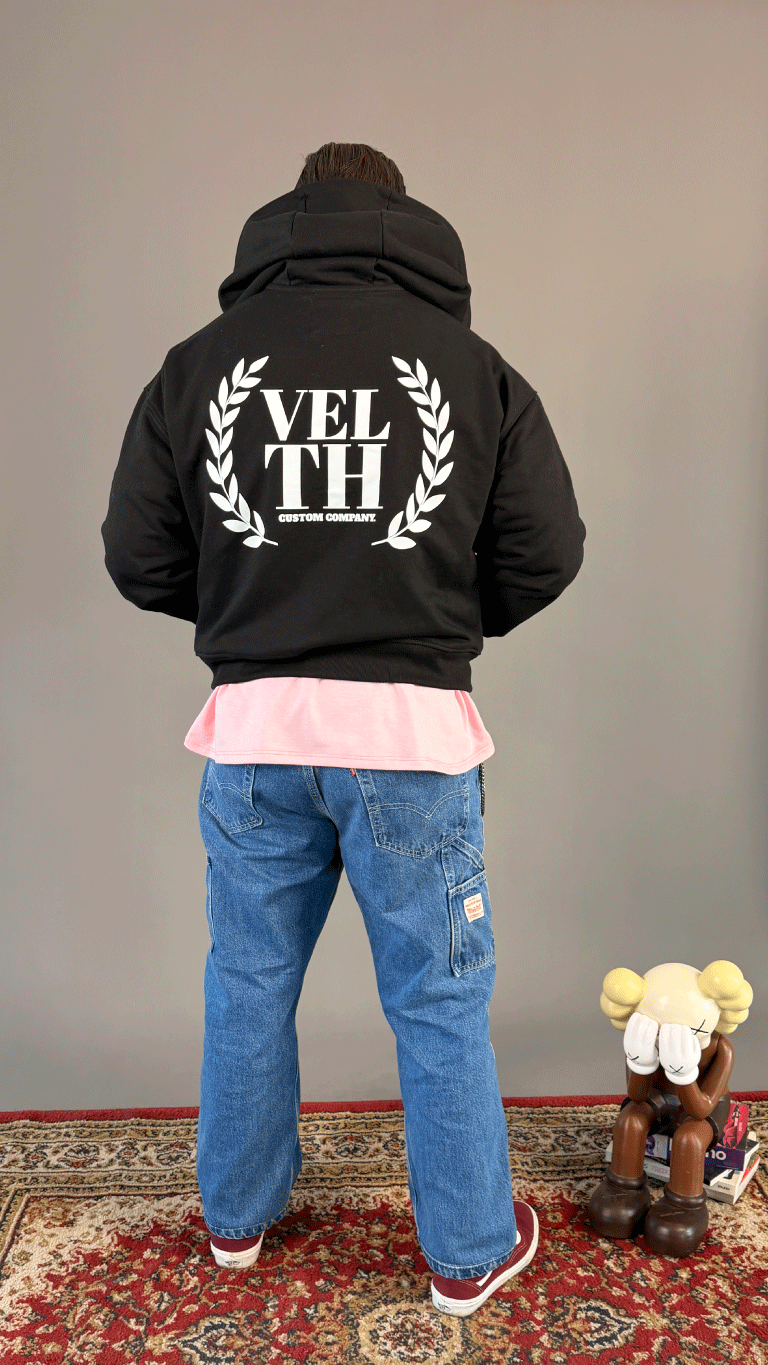 VELTH Club Zip Hoodie / Black