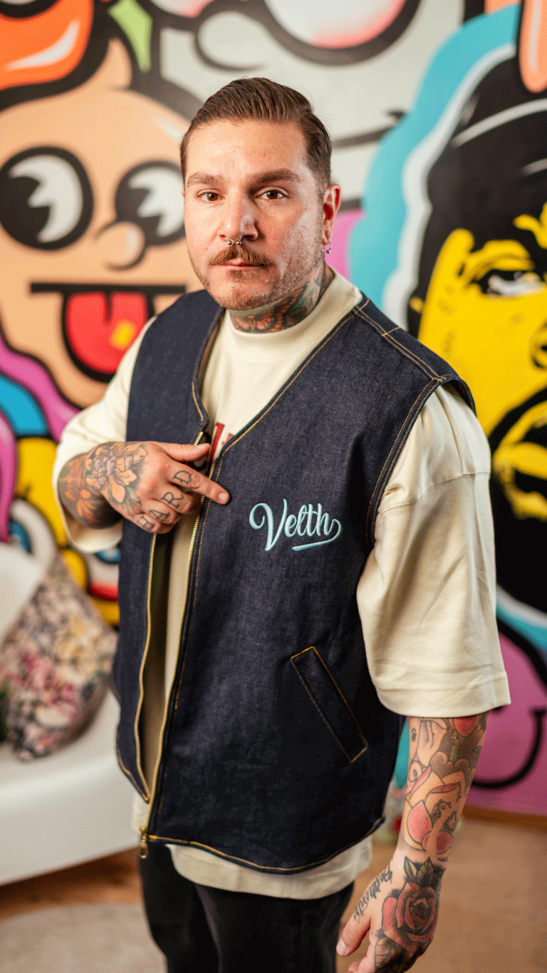 VELTH DENIM VEST “BASEBALL CORE” FOR ARRIVAL!
