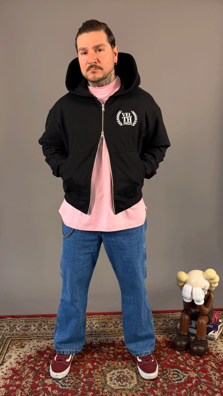 VELTH Club Zip Hoodie / Black