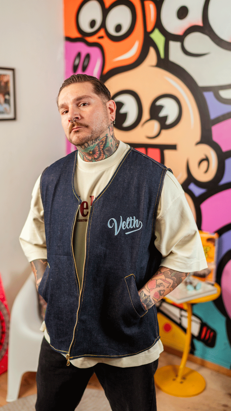 VELTH DENIM VEST “BASEBALL CORE” FOR ARRIVAL!