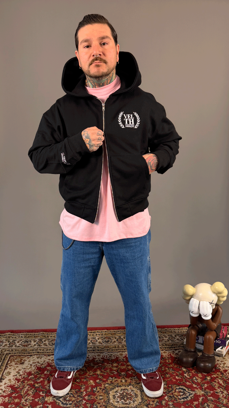 VELTH Club Zip Hoodie / Black