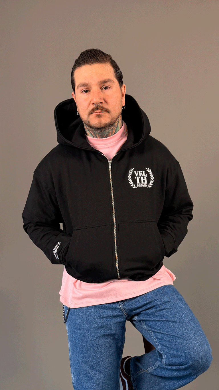 VELTH Club Zip Hoodie / Black