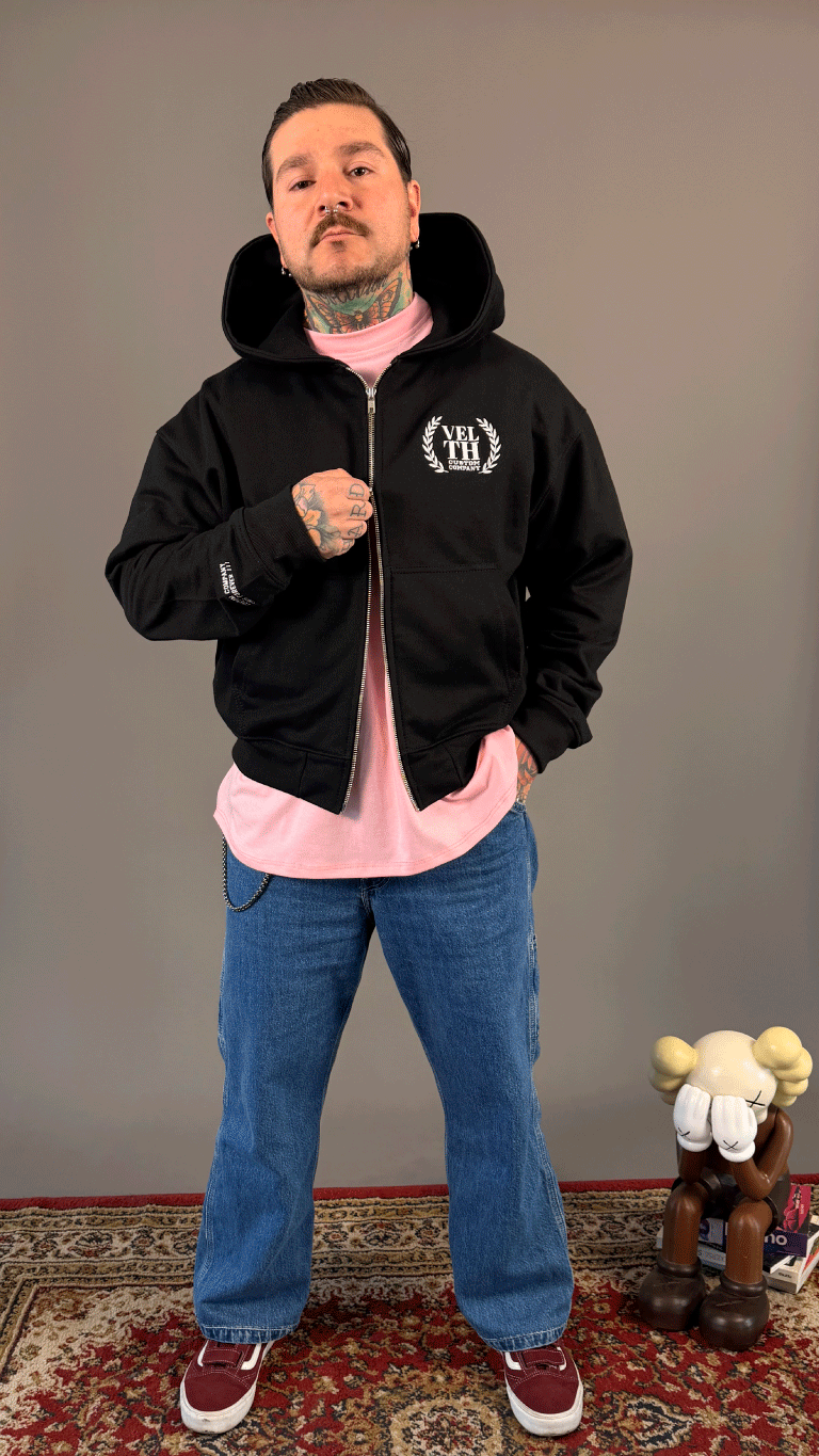 VELTH Club Zip Hoodie / Black