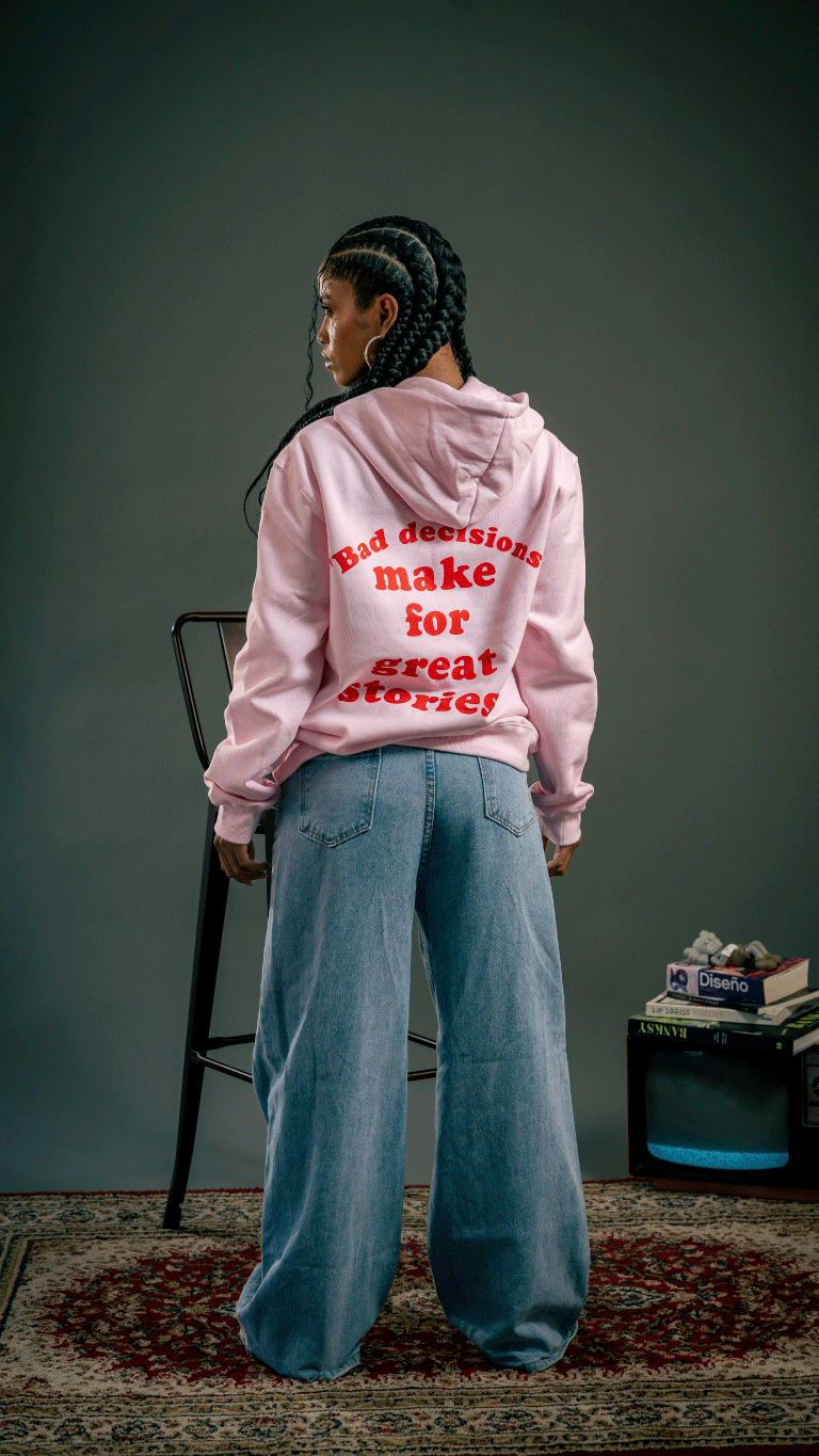 “Bad Decisions Hoodie / Pink”