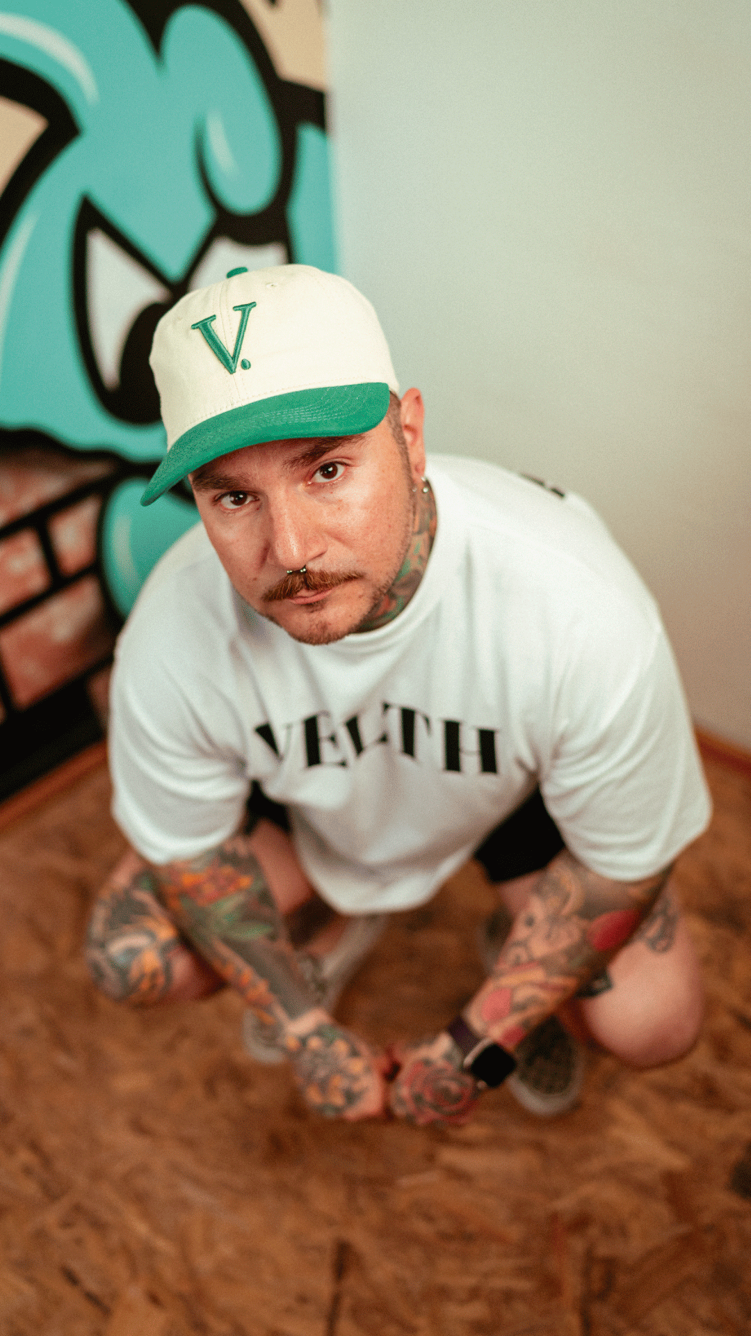 VELTH Dad Hat – "verde - crema" Vintage Baseball