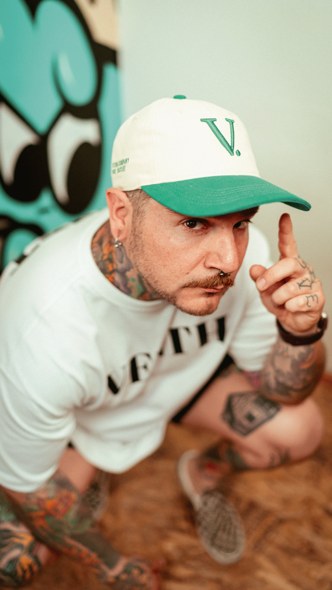 VELTH Dad Hat – "verde - crema" Vintage Baseball