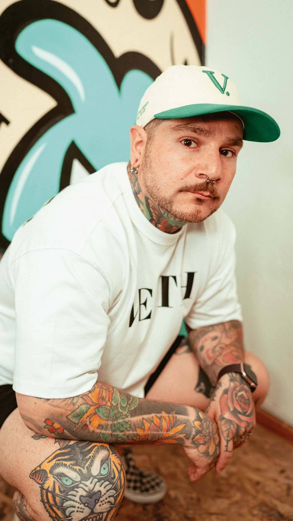 VELTH Dad Hat – "verde - crema" Vintage Baseball