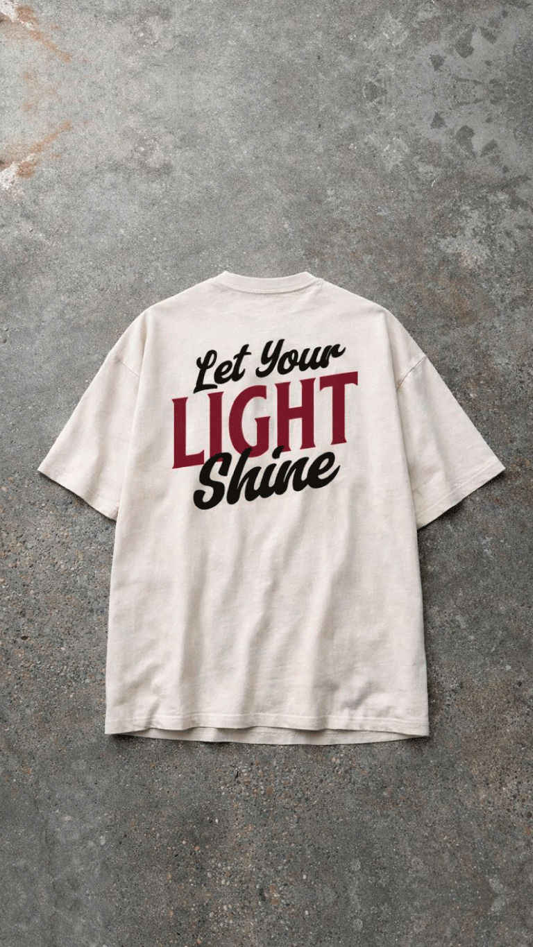 Polera / T-shirt Velth Crema “Let Your Light Shine”