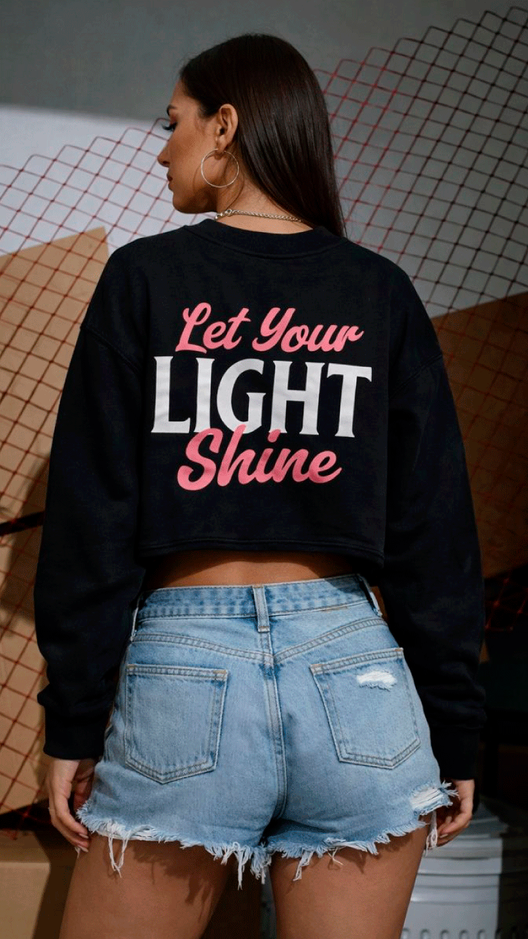 Poleron Hoodie Crop Top Velth “Let Your Light Shine”