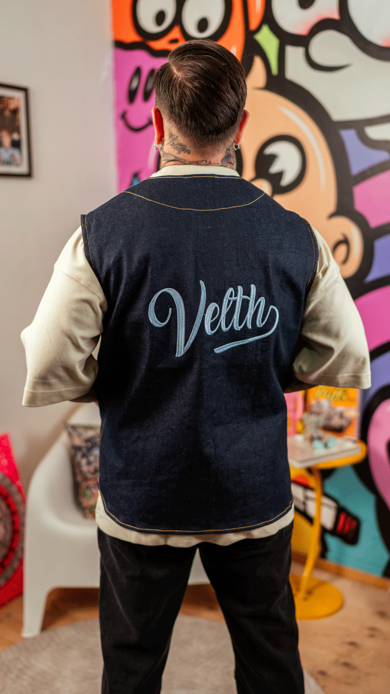 VELTH DENIM VEST “BASEBALL CORE” FOR ARRIVAL!