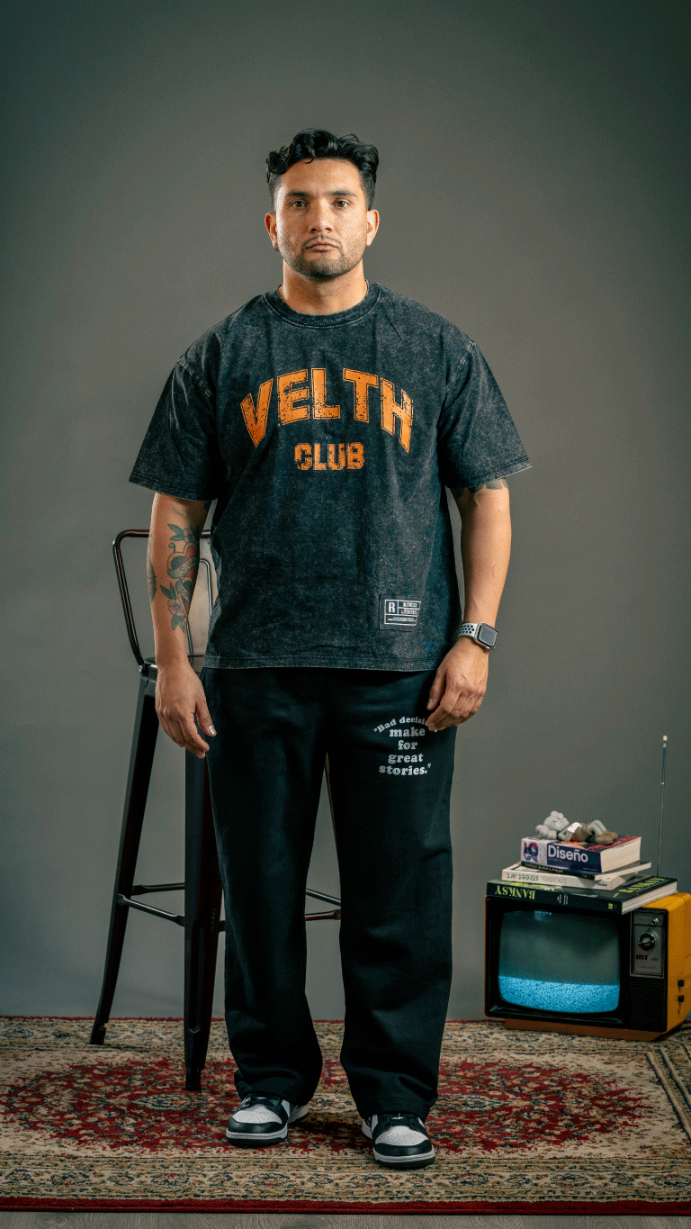 Varsity Tee / Washed Black