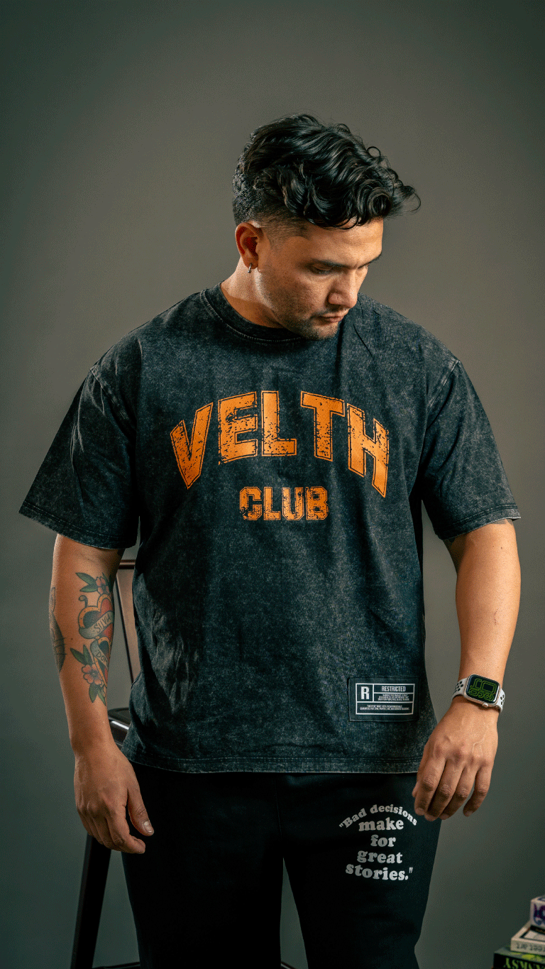 Varsity Tee / Washed Black