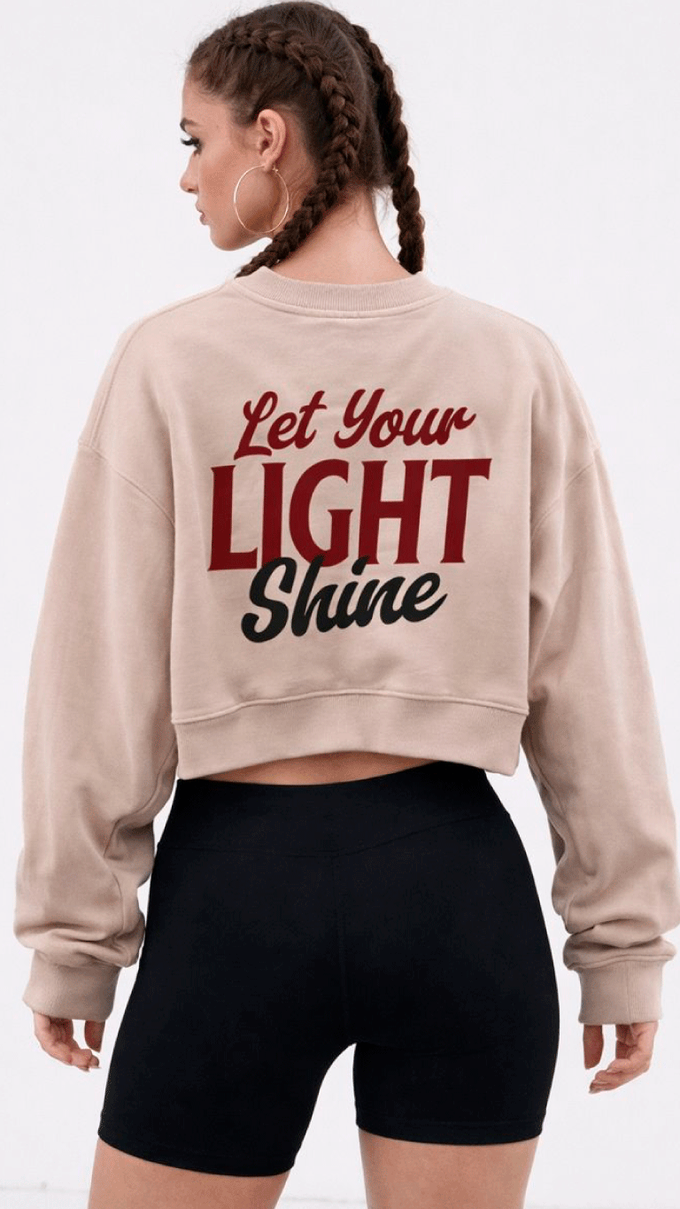 Poleron Hoodie Crop Top Velth “Let Your Light Shine”