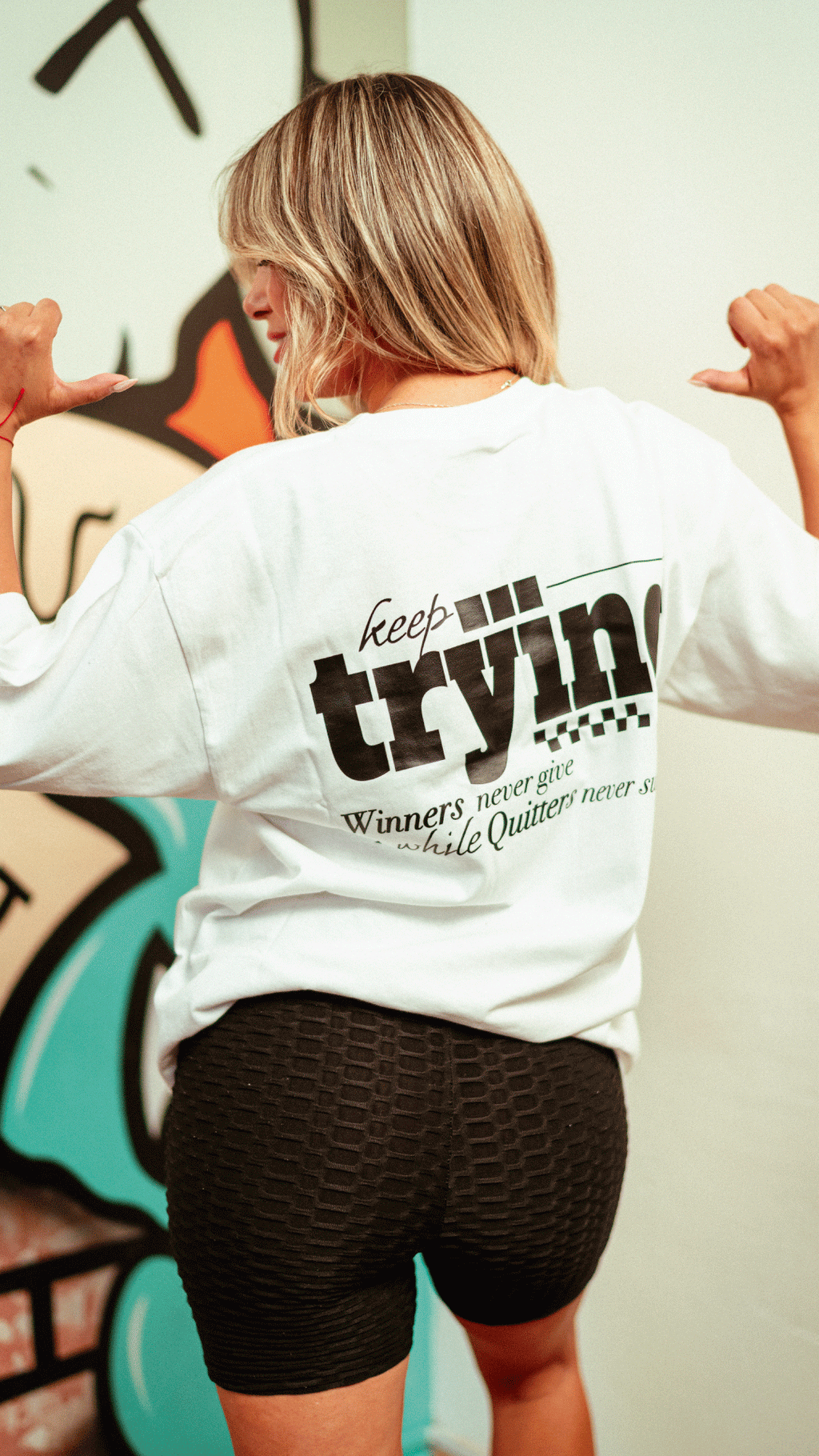 T-shirt Velth Blanca "TRYING"