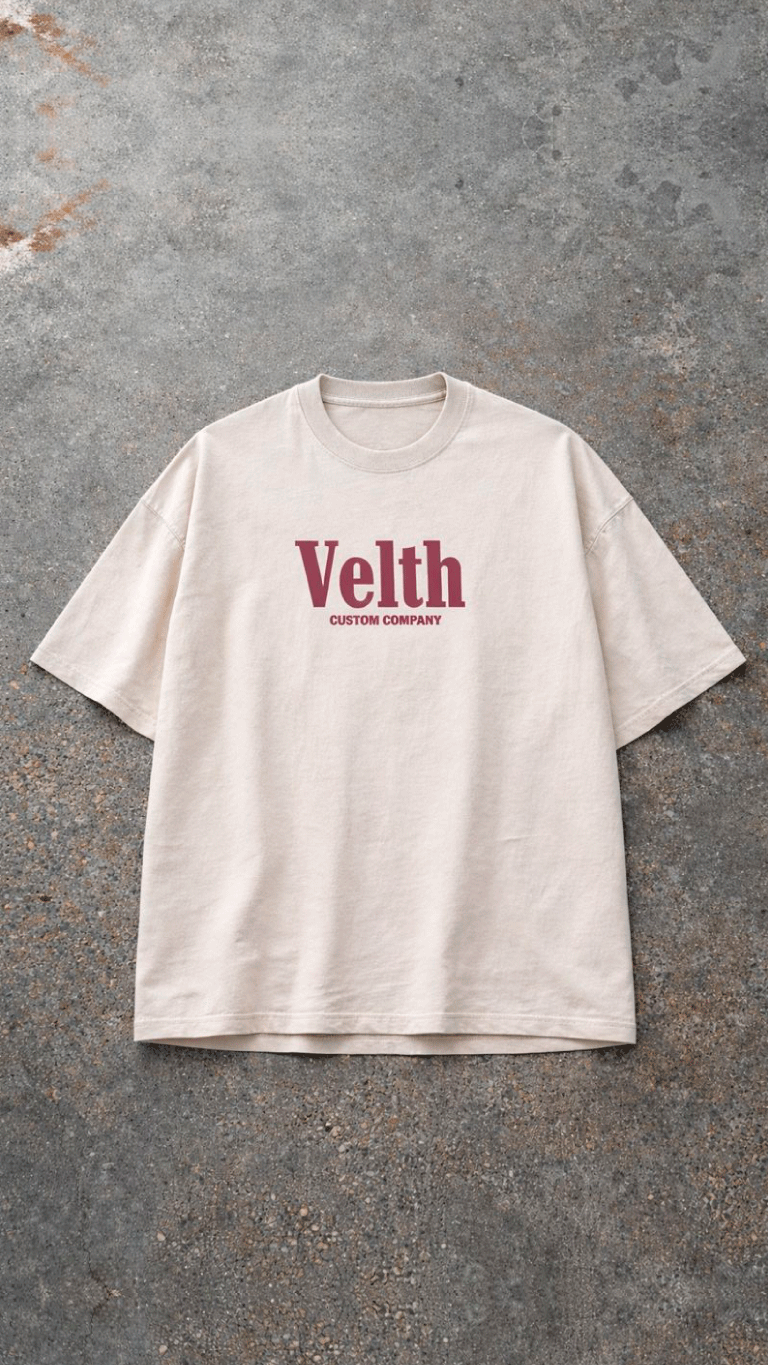 Polera / T-shirt Oversize crema Velth “Attain your Goals – Get Happiness”